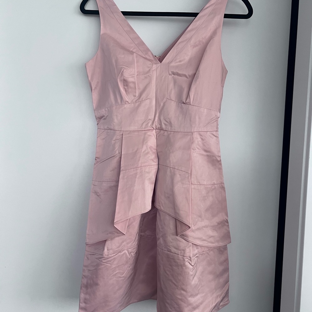 Banana Republic Pink Pleated Sheath Dress V-Neck Cocktail